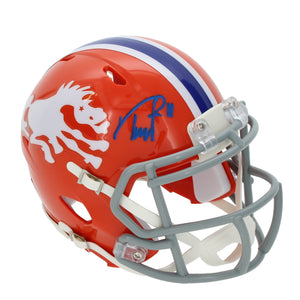 Troy Franklin Autographed Denver Broncos 1966 Throwback Speed Mini Helmet Beckett
