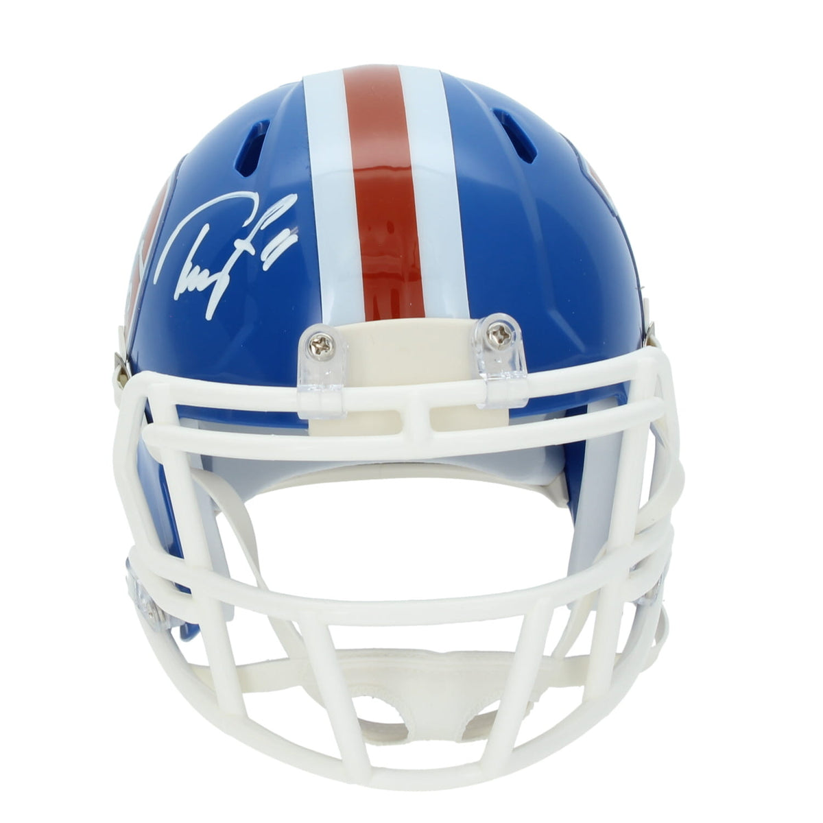 Troy Franklin Autographed Denver Broncos 1975-96 Throwback Mini Helmet Beckett