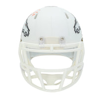 Troy Franklin Autographed Denver Broncos White 2024 Alternate Speed Mini Helmet Beckett