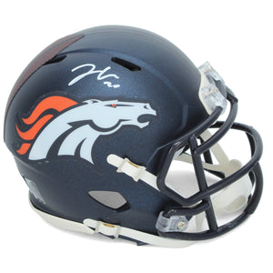 Jonah Coleman Autographed Denver Broncos Speed Mini Helmet Beckett Witnessed