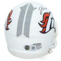 Jonah Coleman Autographed Denver Broncos White 2024 Alternate Speed Mini Helmet Beckett