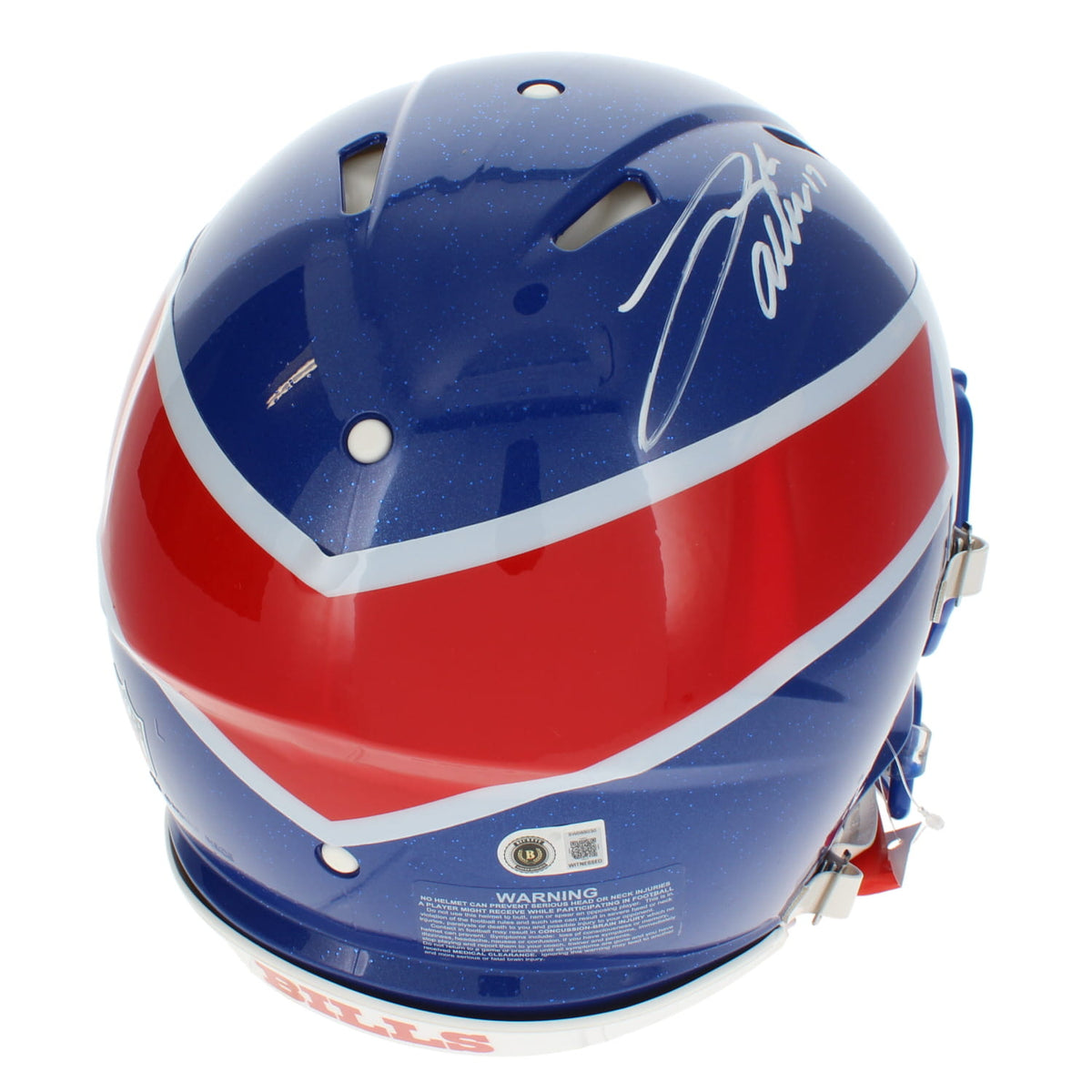 Josh Allen Autographed Buffalo Bills Blue 2026 Alternate Charge Speed Authentic Helmet Beckett