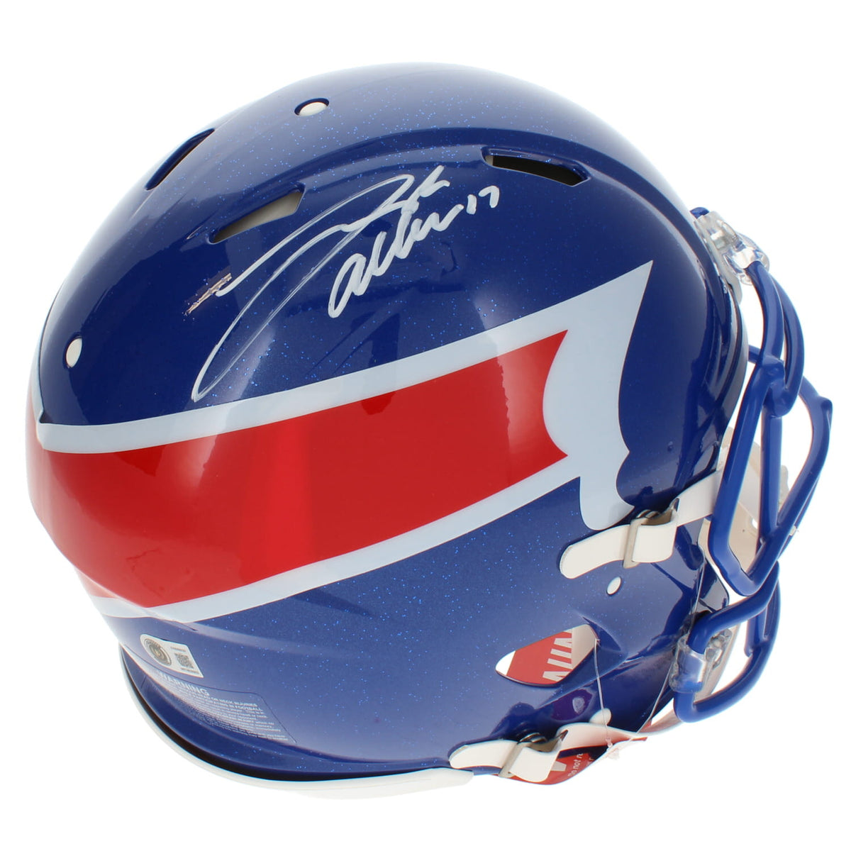 Josh Allen Autographed Buffalo Bills Blue 2026 Alternate Charge Speed Authentic Helmet Beckett