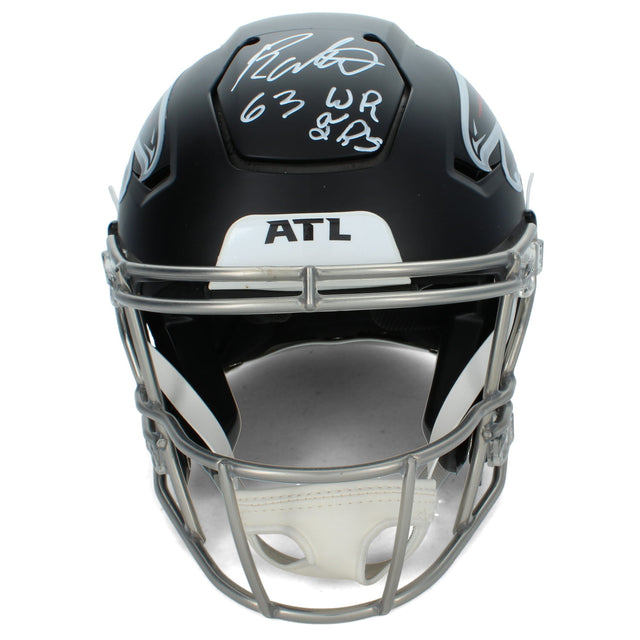 Roddy White Autographed/Inscribed "63 Career Receiving TDs" Atlanta Falcons Speedflex Authentic Helmet Radtke