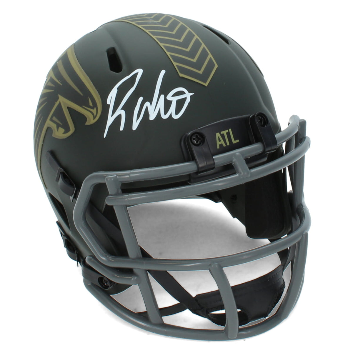 Roddy White Autographed Atlanta Falcons 2025 Salute to Service Speed Mini Helmet Radtke
