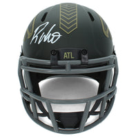 Roddy White Autographed Atlanta Falcons 2025 Salute to Service Speed Mini Helmet Radtke