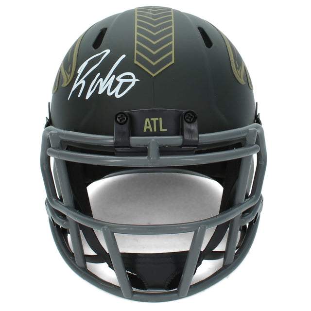 Roddy White Autographed Atlanta Falcons 2025 Salute to Service Speed Mini Helmet Radtke