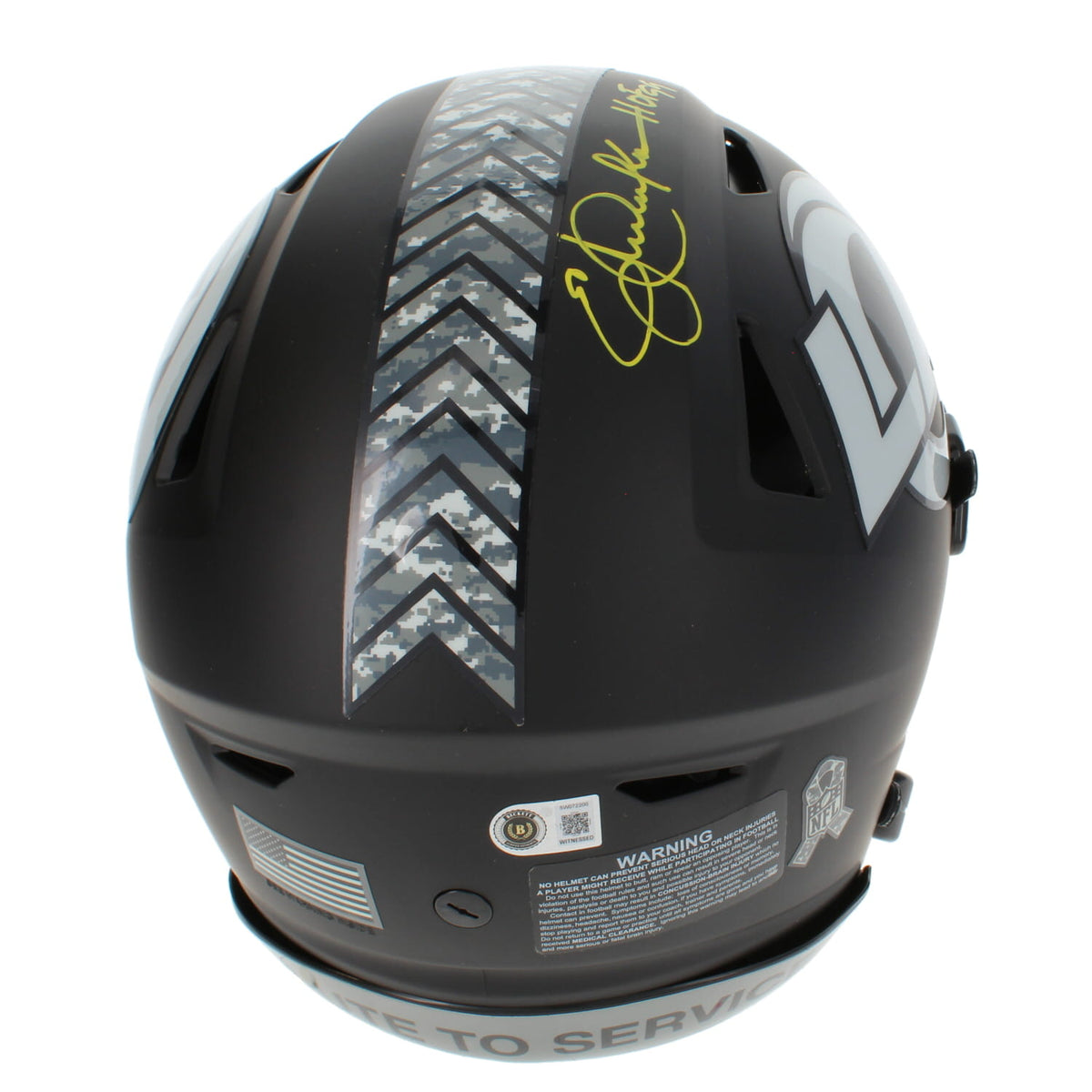 Eric Dickerson Autographed/Inscribed "HOF 99" Los Angeles Rams 2026 Salute to Service Speedflex Authentic Helmet Beckett