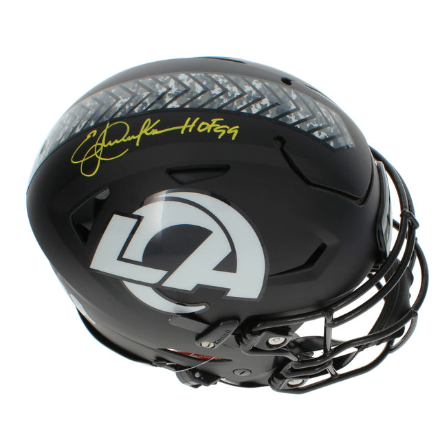 Eric Dickerson Autographed/Inscribed "HOF 99" Los Angeles Rams 2026 Salute to Service Speedflex Authentic Helmet Beckett
