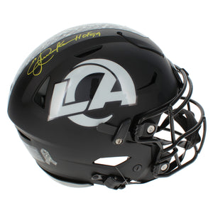 Eric Dickerson Autographed/Inscribed "HOF 99" Los Angeles Rams 2026 Salute to Service Speedflex Authentic Helmet Beckett