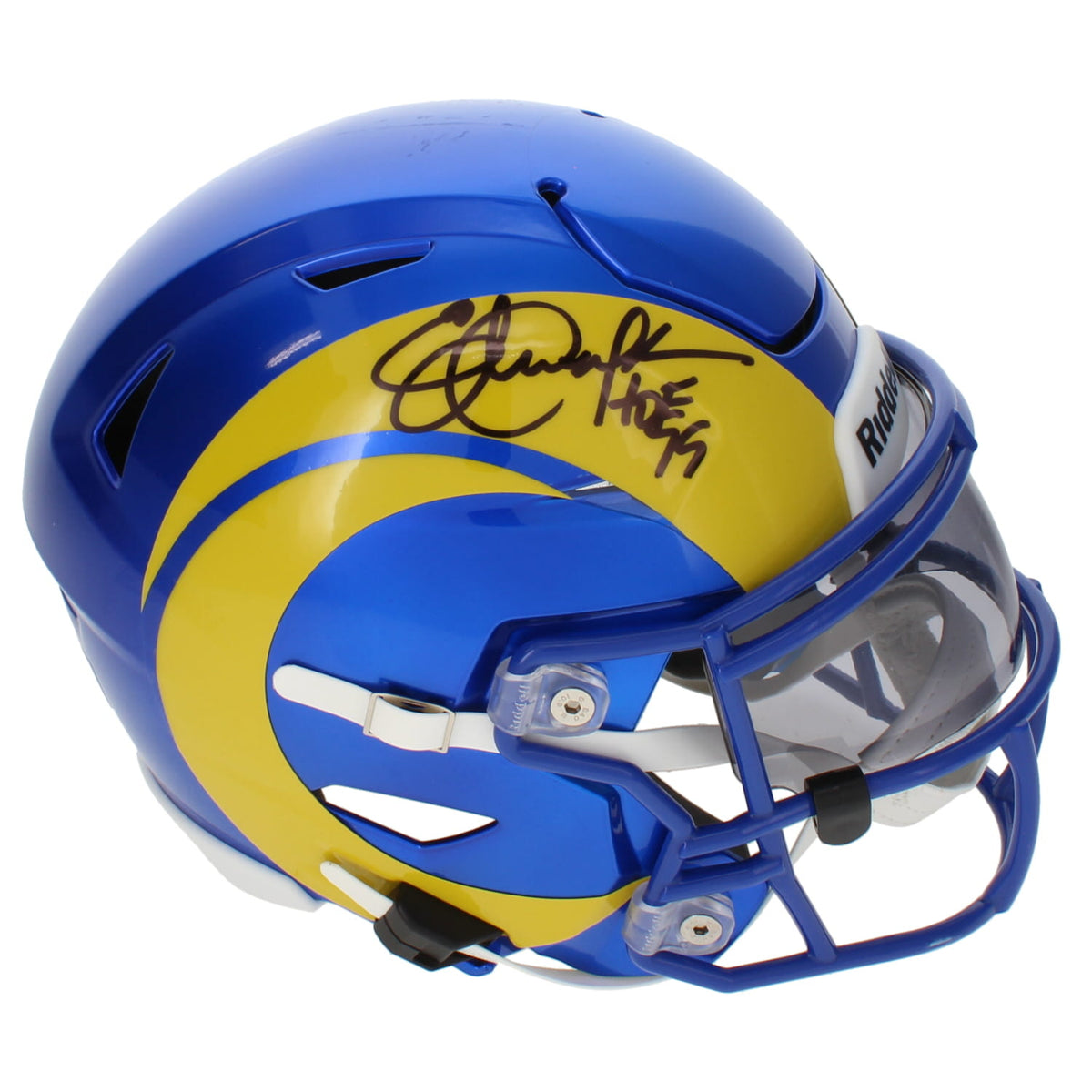 Eric Dickerson Autographed/Inscribed "HOF 99" Los Angeles Rams Speedflex Midi Helmet Beckett