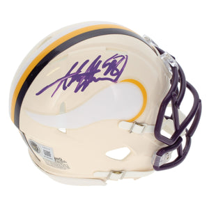Adrian Peterson Autographed Minnesota Vikings RETRO Speed Mini Helmet Beckett