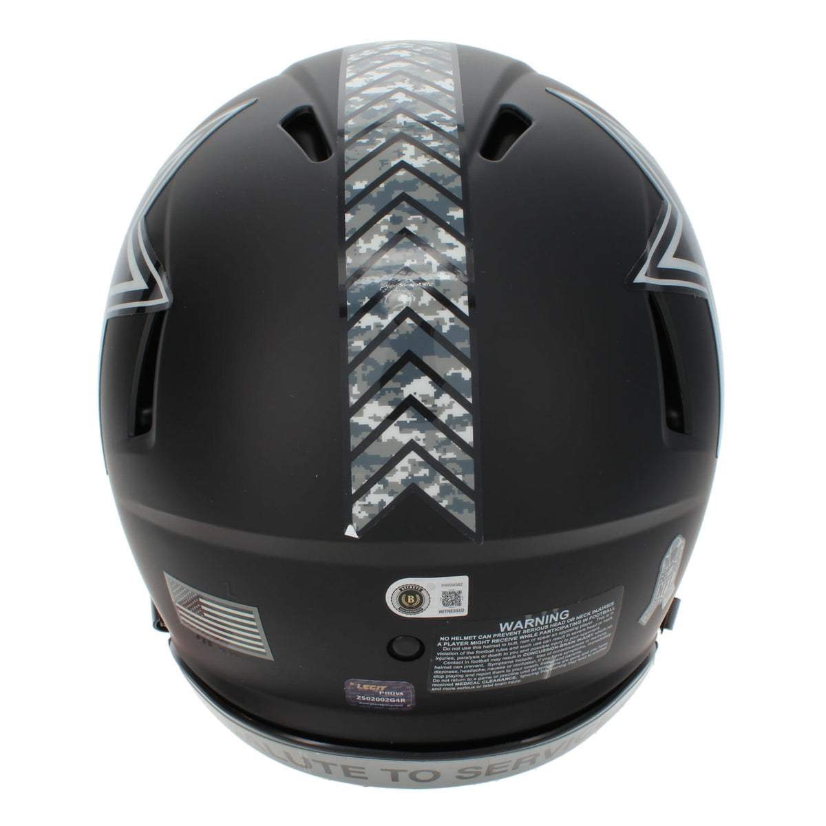 Emmitt Smith Autographed Dallas Cowboys 2026 Salute to Service Speed Authentic Helmet Beckett