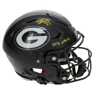 Eddie Lacy Autographed/Inscribed "2013 OROY" Green Bay Packers 2026 Salute to Service Speedflex Authentic Helmet Beckett