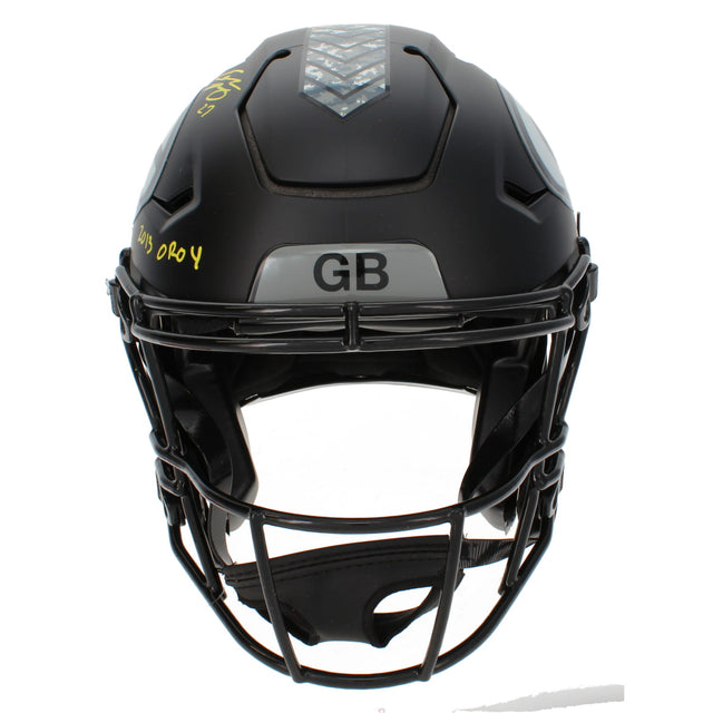 Eddie Lacy Autographed/Inscribed "2013 OROY" Green Bay Packers 2026 Salute to Service Speedflex Authentic Helmet Beckett