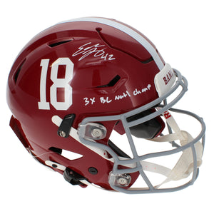 Eddie Lacy Autographed/Inscribed "3x BCS National Champ" Alabama Crimson Tide Speedflex Authentic Helmet Beckett