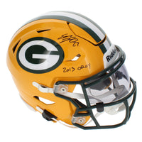 Eddie Lacy Autographed/Inscribed "2013 OROY" Green Bay Packers Speedflex Midi Helmet Beckett