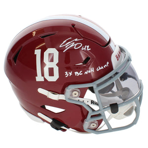 Eddie Lacy Autographed/Inscribed "3x BCS National Champ" Alabama Crimson Tide Speedflex Midi Helmet Beckett
