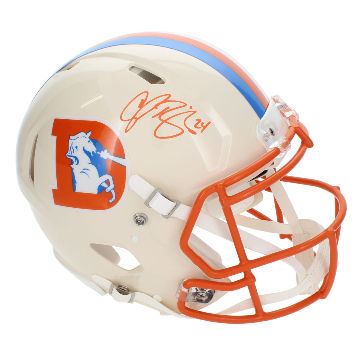 Champ Bailey Autographed Denver Broncos RETRO Speed Authentic Helmet Beckett