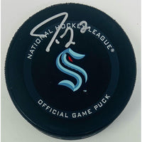 JORDAN EBERLE Autographed Seattle Kraken Official Game Puck FANATICS
