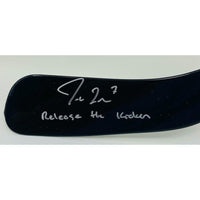 JORDAN EBERLE Autographed "Release The Kraken" Mini Hockey Stick FANATICS