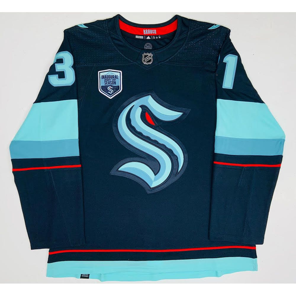 PHILIPP GRUBAUER Autographed Seattle Kraken Authentic Navy Jersey FANATICS