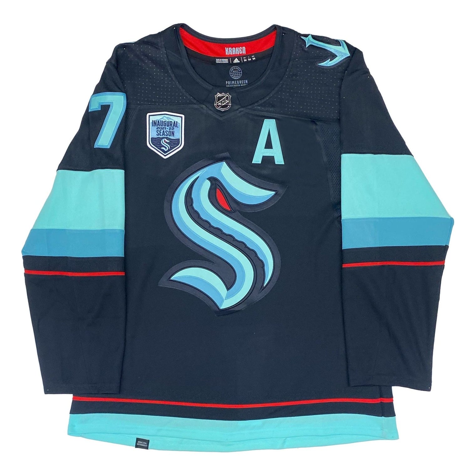 JORDAN EBERLE Autographed Seattle Kraken Inaugural Patch Authentic Jersey FANATICS