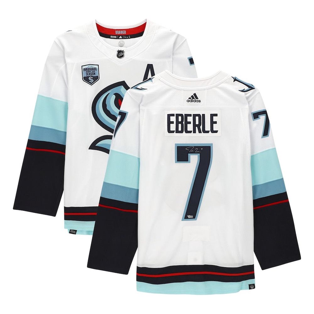 JORDAN EBERLE Autographed Inaugural Season Patch Seattle Kraken Jersey FANATICS