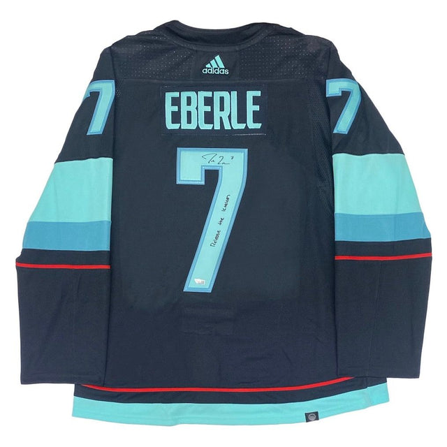 JORDAN EBERLE Autographed Seattle Kraken "Release The Kraken" Authentic Patch Jersey FANATICS