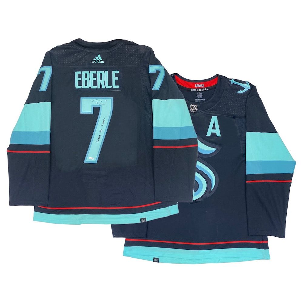 JORDAN EBERLE Autographed Seattle Kraken "Release The Kraken" Authentic Patch Jersey FANATICS