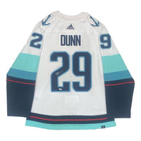 VINCE DUNN Autographed Seattle Kraken Authentic White Inaugural Patch Jersey FANATICS