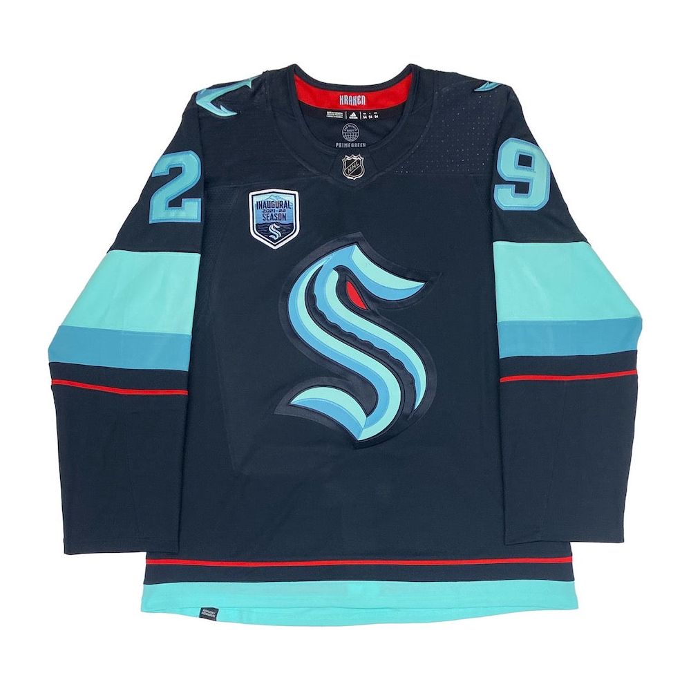 VINCE DUNN Autographed Seattle Kraken Authentic Navy Inaugural Patch Jersey FANATICS