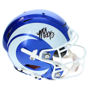 Myles Garrett Autographed Los Angeles Rams White 2026 Fearsome Speedflex Helmet Beckett
