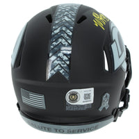 Myles Garrett Autographed Los Angeles Rams 2026 Salute to Service Speed Mini Helmet Beckett