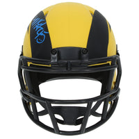 Myles Garrett Autographed Los Angeles Rams RAVE Speed Mini Helmet Beckett