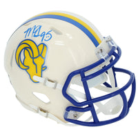Myles Garrett Autographed Los Angeles Rams RETRO Speed Mini Helmet Beckett