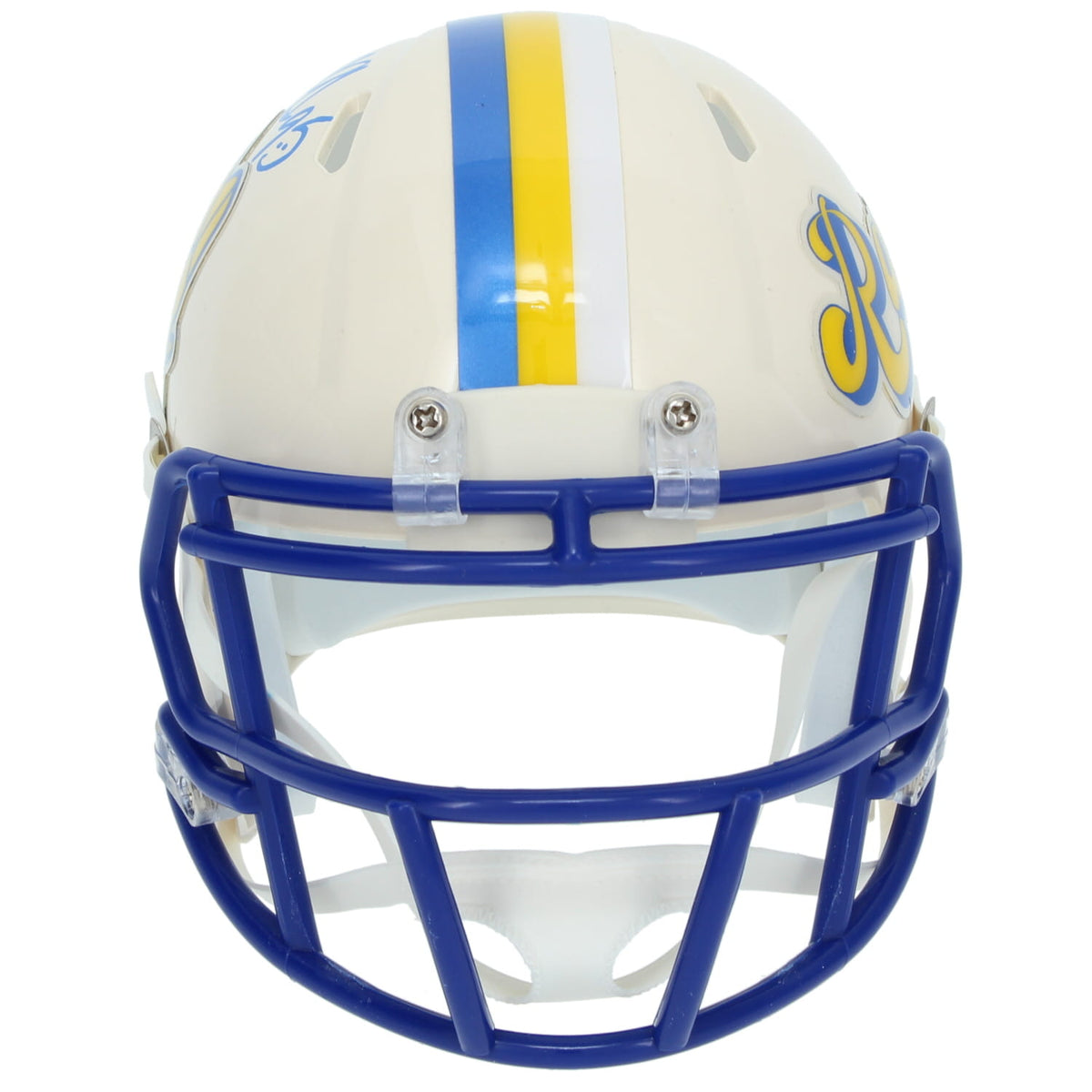 Myles Garrett Autographed Los Angeles Rams RETRO Speed Mini Helmet Beckett