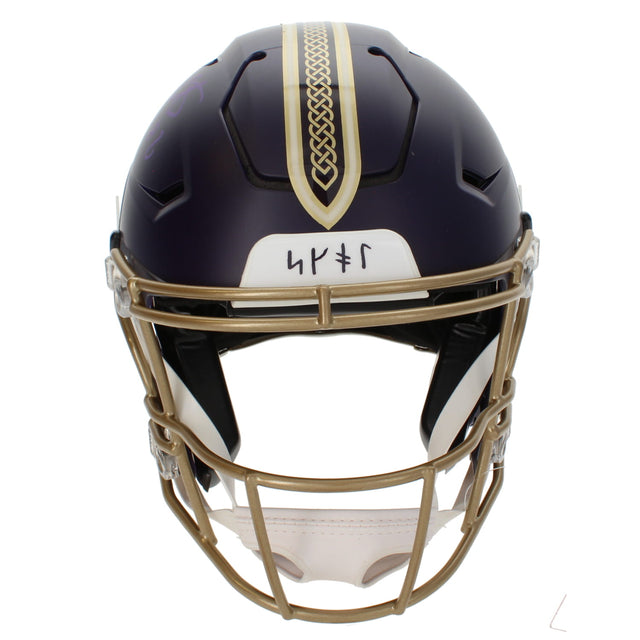 Fran Tarkenton Autographed/Inscribed "HOF 86" Minnesota Vikings Rivalries Speedflex Authentic Helmet Beckett