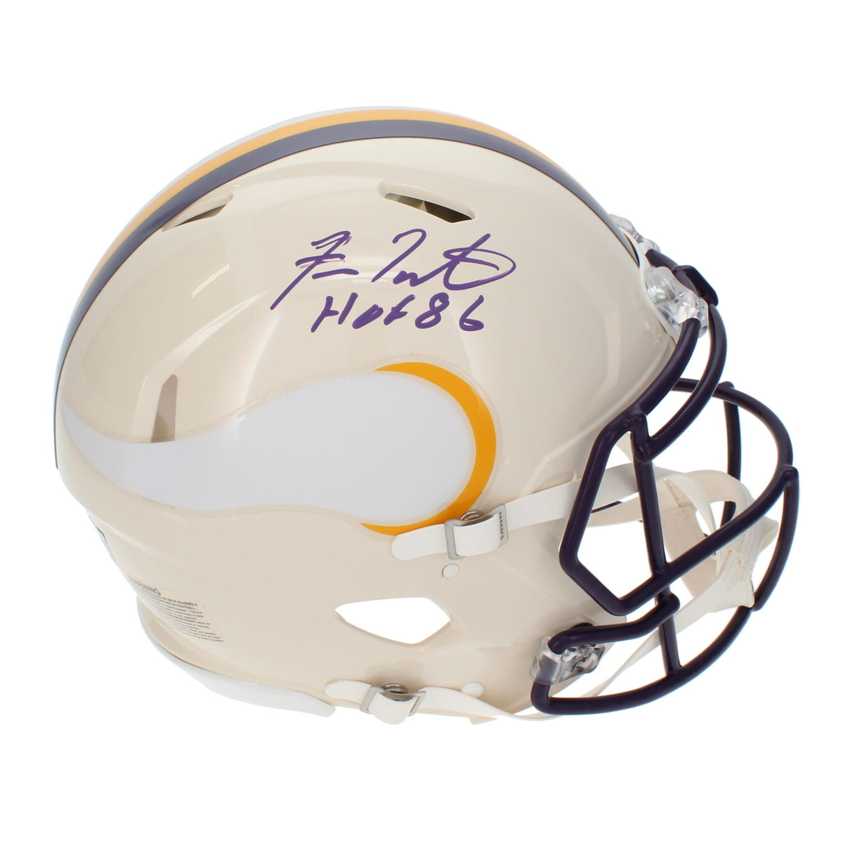 Fran Tarkenton Autographed/Inscribed "HOF 86" Minnesota Vikings RETRO Speed Authentic Helmet Beckett