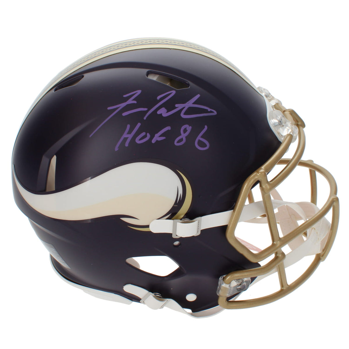 Fran Tarkenton Autographed/Inscribed "HOF 86" Minnesota Vikings Rivalries Speed Authentic Helmet Beckett