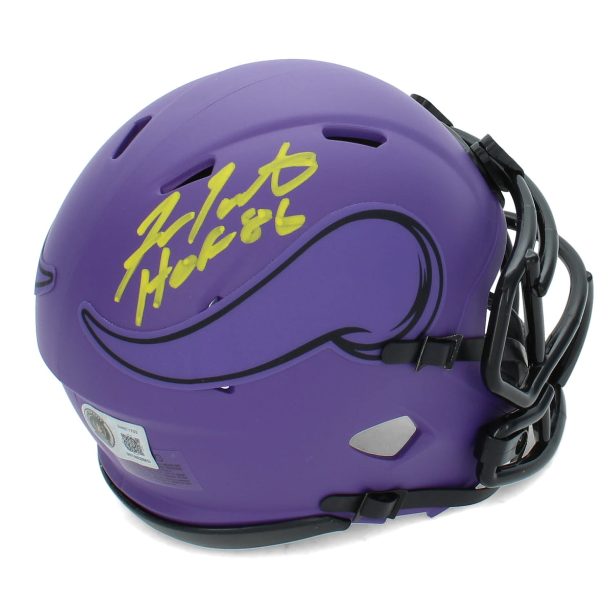 Fran Tarkenton Autographed/Inscribed "HOF 86" Minnesota Vikings RAVE Speed Mini Helmet Beckett