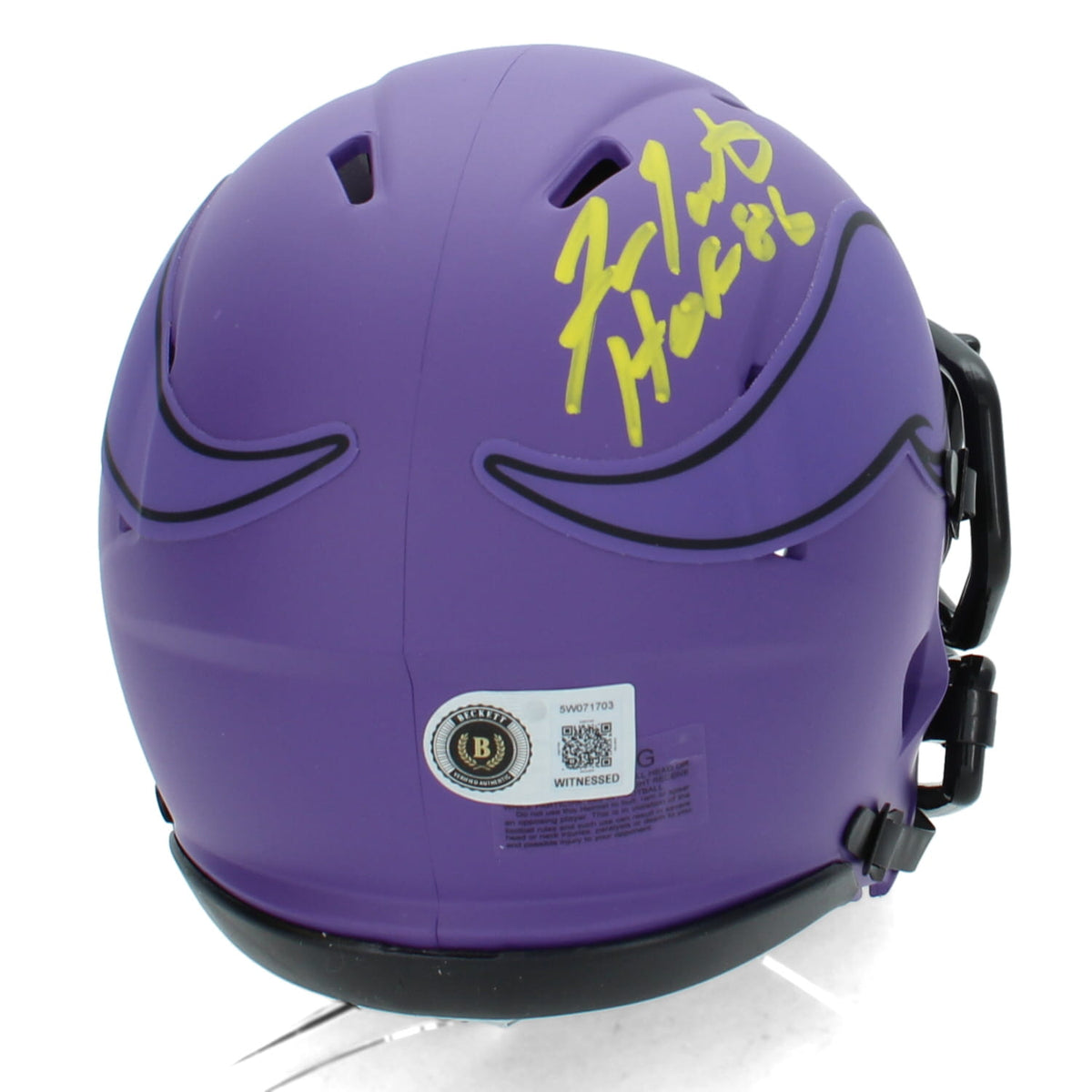 Fran Tarkenton Autographed/Inscribed "HOF 86" Minnesota Vikings RAVE Speed Mini Helmet Beckett