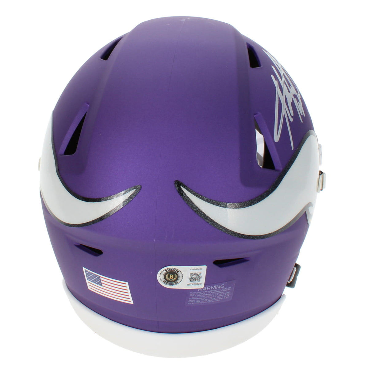 Adrian Peterson Autographed (in Silver) Minnesota Vikings Speedflex Midi Helmet Beckett