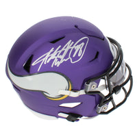 Adrian Peterson Autographed (in Silver) Minnesota Vikings Speedflex Midi Helmet Beckett
