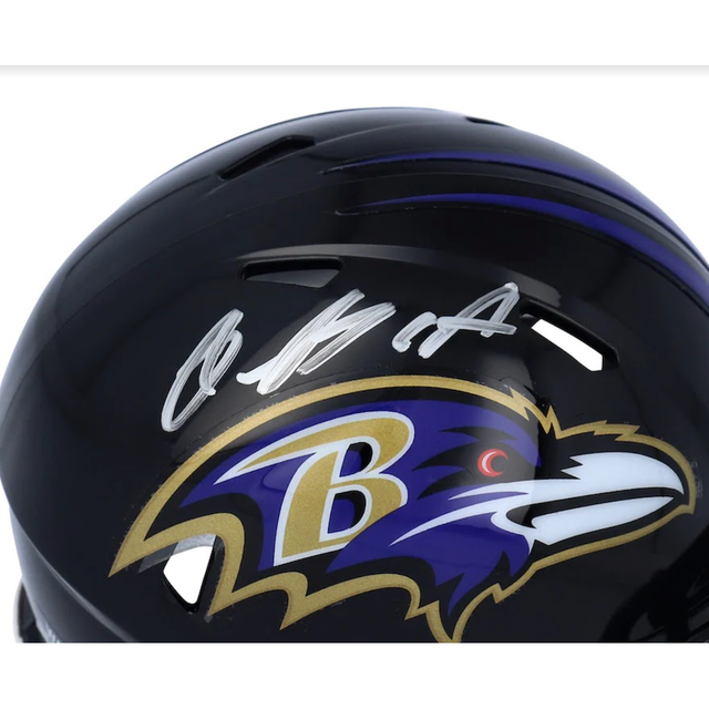 RASHOD BATEMAN Autographed Baltimore Ravens Mini Helmet FANATICS