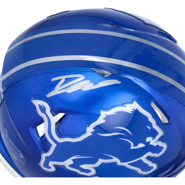 D'ANDRE SWIFT Autographed Detroit Lions Flash Mini Speed Helmet FANATICS