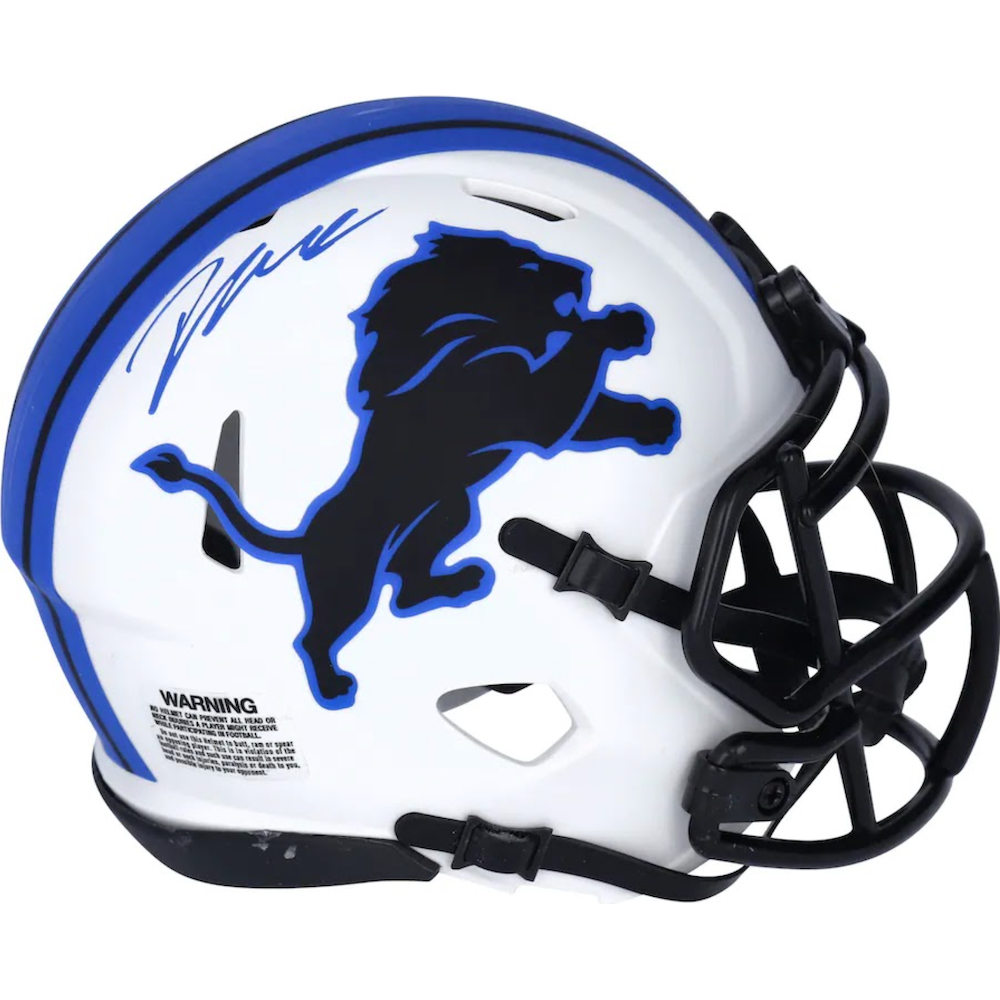 D'ANDRE SWIFT Autographed Lions Lunar Eclipse Mini Speed Helmet FANATICS