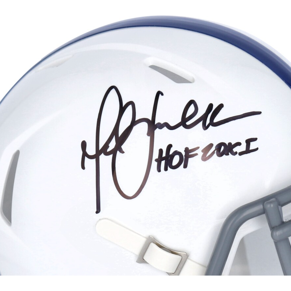 MARSHALL FAULK Autographed "HOF '20XI" Colts Mini Speed Helmet FANATICS