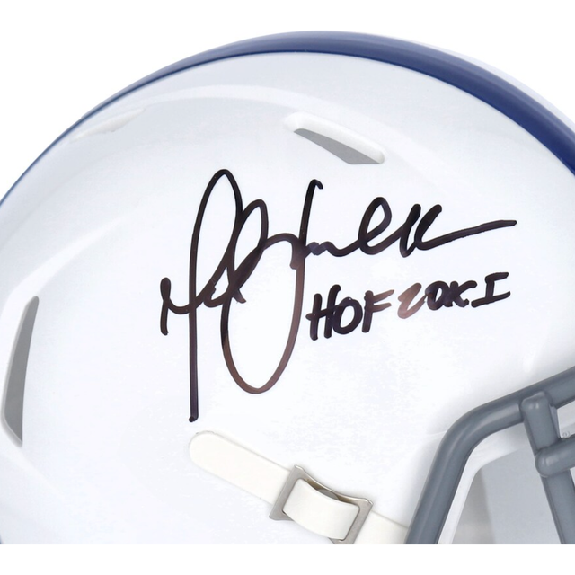 MARSHALL FAULK Autographed "HOF '20XI" Colts Mini Speed Helmet FANATICS