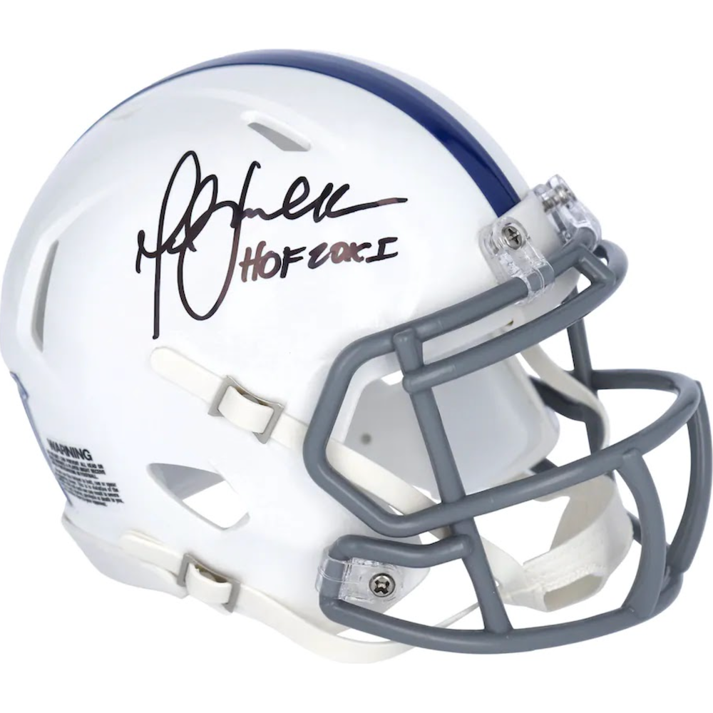 MARSHALL FAULK Autographed "HOF '20XI" Colts Mini Speed Helmet FANATICS
